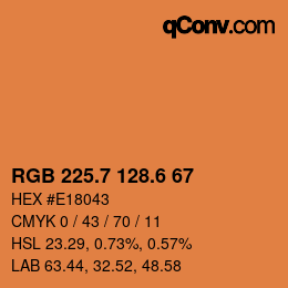 カラーコード: RGB 225.7 128.6 67 | qconv.com