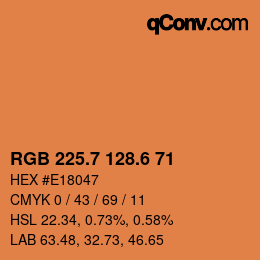 カラーコード: RGB 225.7 128.6 71 | qconv.com