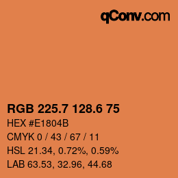 カラーコード: RGB 225.7 128.6 75 | qconv.com