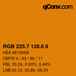 カラーコード: RGB 225.7 128.6 8 | qconv.com