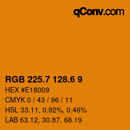 カラーコード: RGB 225.7 128.6 9 | qconv.com