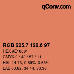 カラーコード: RGB 225.7 128.6 97 | qconv.com
