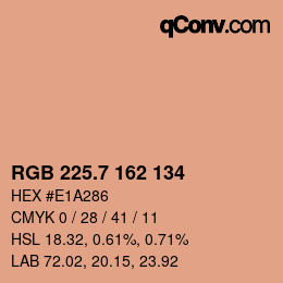 カラーコード: RGB 225.7 162 134 | qconv.com