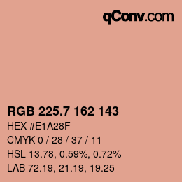 カラーコード: RGB 225.7 162 143 | qconv.com