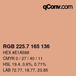 カラーコード: RGB 225.7 165 136 | qconv.com
