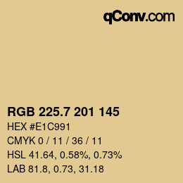 カラーコード: RGB 225.7 201 145 | qconv.com