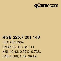 カラーコード: RGB 225.7 201 148 | qconv.com