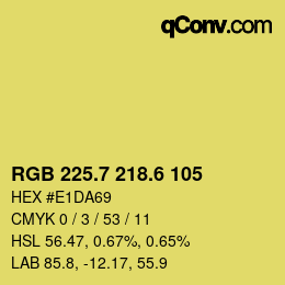 カラーコード: RGB 225.7 218.6 105 | qconv.com