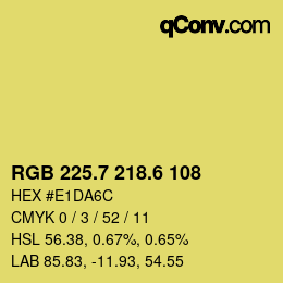 カラーコード: RGB 225.7 218.6 108 | qconv.com