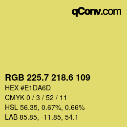 カラーコード: RGB 225.7 218.6 109 | qconv.com
