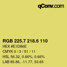 カラーコード: RGB 225.7 218.6 110 | qconv.com
