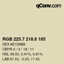 カラーコード: RGB 225.7 218.6 185 | qconv.com
