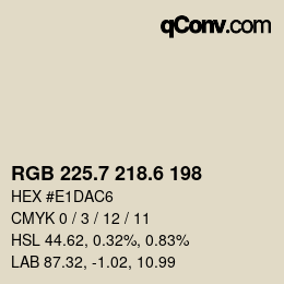 カラーコード: RGB 225.7 218.6 198 | qconv.com