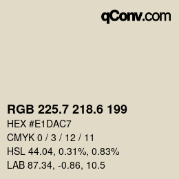 カラーコード: RGB 225.7 218.6 199 | qconv.com
