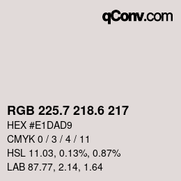カラーコード: RGB 225.7 218.6 217 | qconv.com