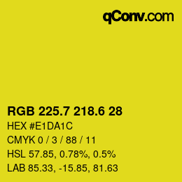 カラーコード: RGB 225.7 218.6 28 | qconv.com