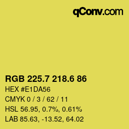 カラーコード: RGB 225.7 218.6 86 | qconv.com