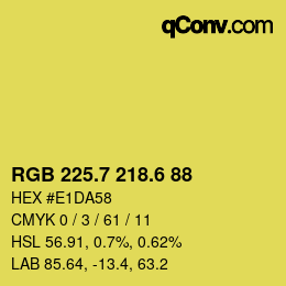 カラーコード: RGB 225.7 218.6 88 | qconv.com