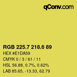 カラーコード: RGB 225.7 218.6 89 | qconv.com