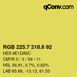 カラーコード: RGB 225.7 218.6 92 | qconv.com