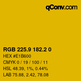 カラーコード: RGB 225.9 182.2 0 | qconv.com