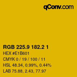 カラーコード: RGB 225.9 182.2 1 | qconv.com