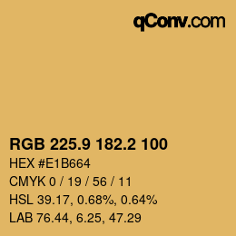 Color code: RGB 225.9 182.2 100 | qconv.com