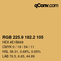 Color code: RGB 225.9 182.2 105 | qconv.com