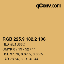 カラーコード: RGB 225.9 182.2 108 | qconv.com