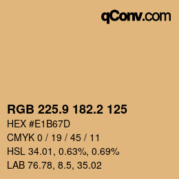 Color code: RGB 225.9 182.2 125 | qconv.com