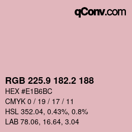 カラーコード: RGB 225.9 182.2 188 | qconv.com
