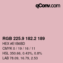 カラーコード: RGB 225.9 182.2 189 | qconv.com