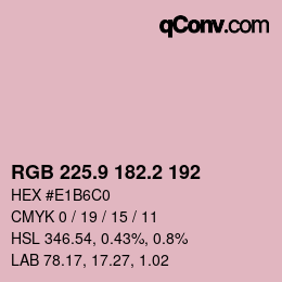 カラーコード: RGB 225.9 182.2 192 | qconv.com