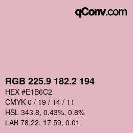 カラーコード: RGB 225.9 182.2 194 | qconv.com