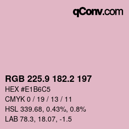 Color code: RGB 225.9 182.2 197 | qconv.com