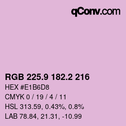 Color code: RGB 225.9 182.2 216 | qconv.com