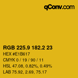 カラーコード: RGB 225.9 182.2 23 | qconv.com