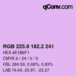 Color code: RGB 225.9 182.2 241 | qconv.com