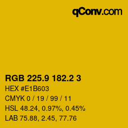 カラーコード: RGB 225.9 182.2 3 | qconv.com