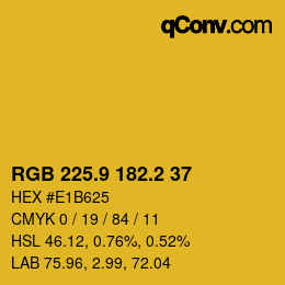 カラーコード: RGB 225.9 182.2 37 | qconv.com