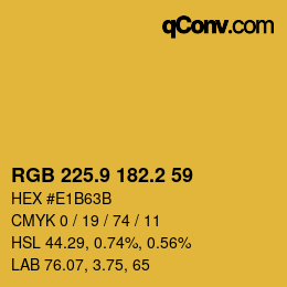 カラーコード: RGB 225.9 182.2 59 | qconv.com