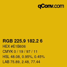 カラーコード: RGB 225.9 182.2 6 | qconv.com