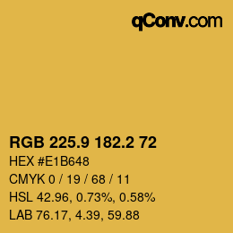 カラーコード: RGB 225.9 182.2 72 | qconv.com