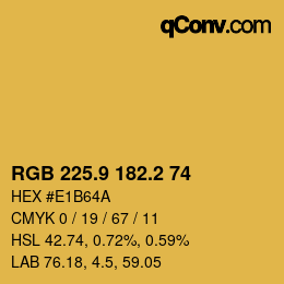 カラーコード: RGB 225.9 182.2 74 | qconv.com