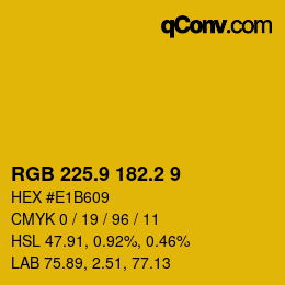 カラーコード: RGB 225.9 182.2 9 | qconv.com