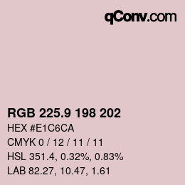 カラーコード: RGB 225.9 198 202 | qconv.com