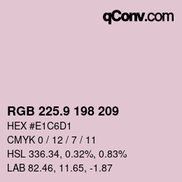 Color code: RGB 225.9 198 209 | qconv.com