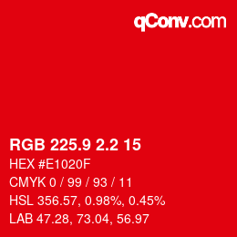 カラーコード: RGB 225.9 2.2 15 | qconv.com