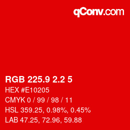 カラーコード: RGB 225.9 2.2 5 | qconv.com