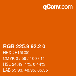 Color code: RGB 225.9 92.2 0 | qconv.com